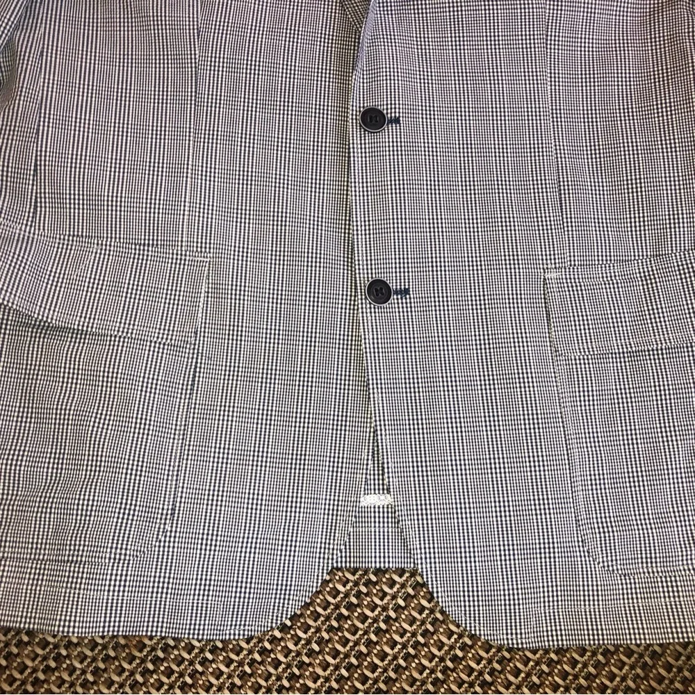 VINTAGE Johnson &Murphy Two-Bttn Sport Coat Suit Jacket Blazer Plaid Blue &Gray